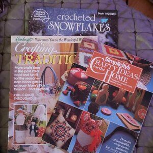 3 Vintage Craft & Crochet Pattern Books 1980s-90s